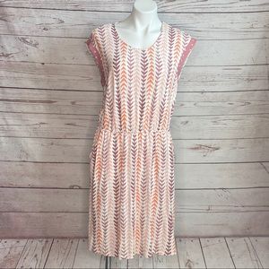 Matilda Jane White Pink Print Sleeveless Dress M